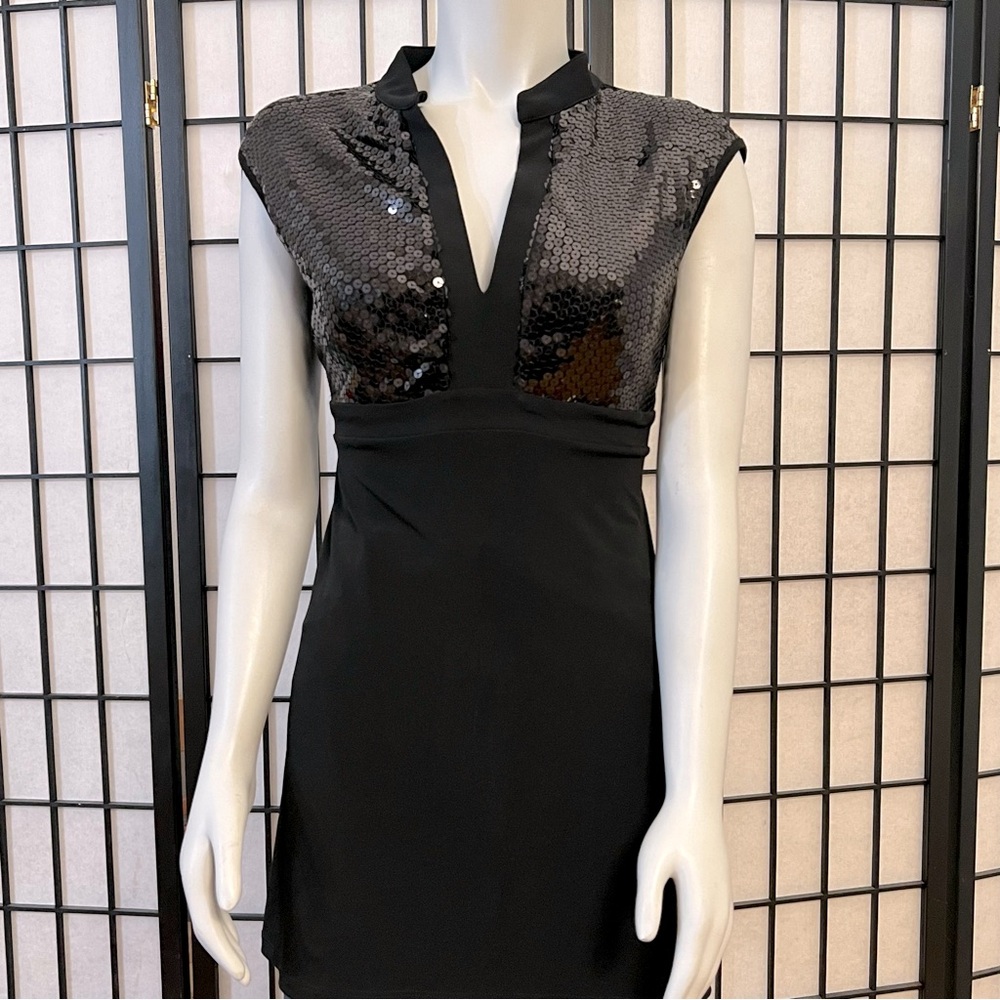 Forever Black Sequin Stretchy Mini Cocktail Dress